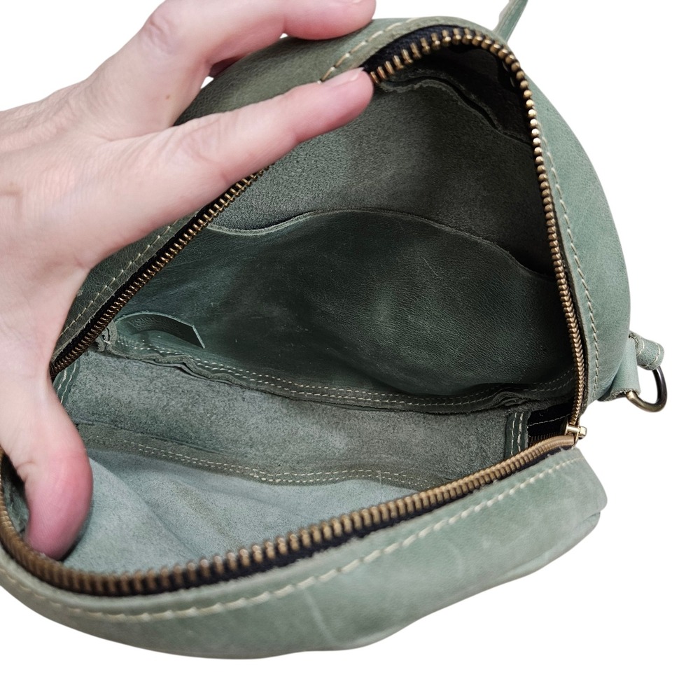 Portland Leather Goods Circle Crossbody Small Cucumber Unicorn Rare Boho Purse - Picture 6 of 10